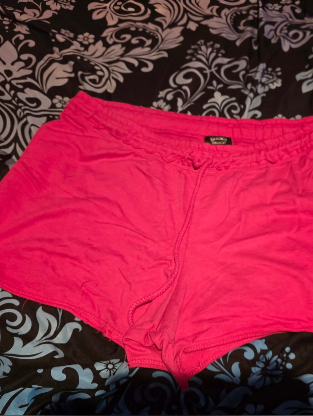 Beautiful Disaster Women's Bright Pink Cotton Lounge Shorts